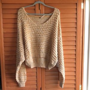 🌹Free People Knitted V Neck Sweater in Neutral